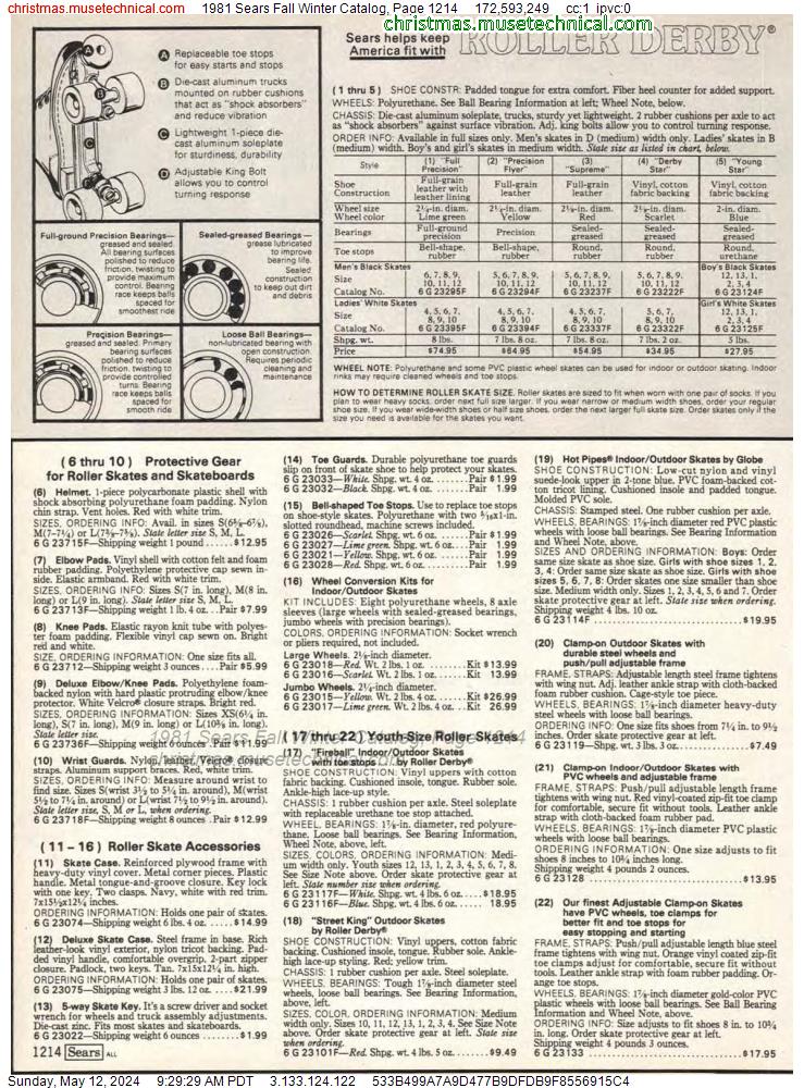 1981 Sears Fall Winter Catalog, Page 1214