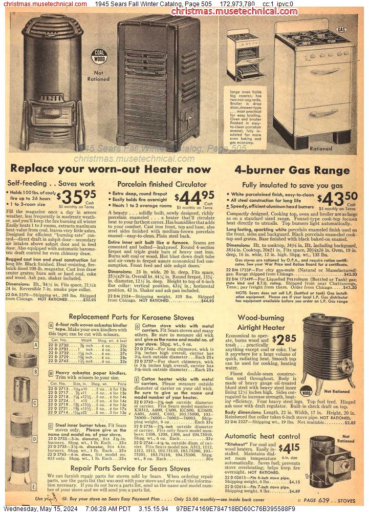 1945 Sears Fall Winter Catalog, Page 505