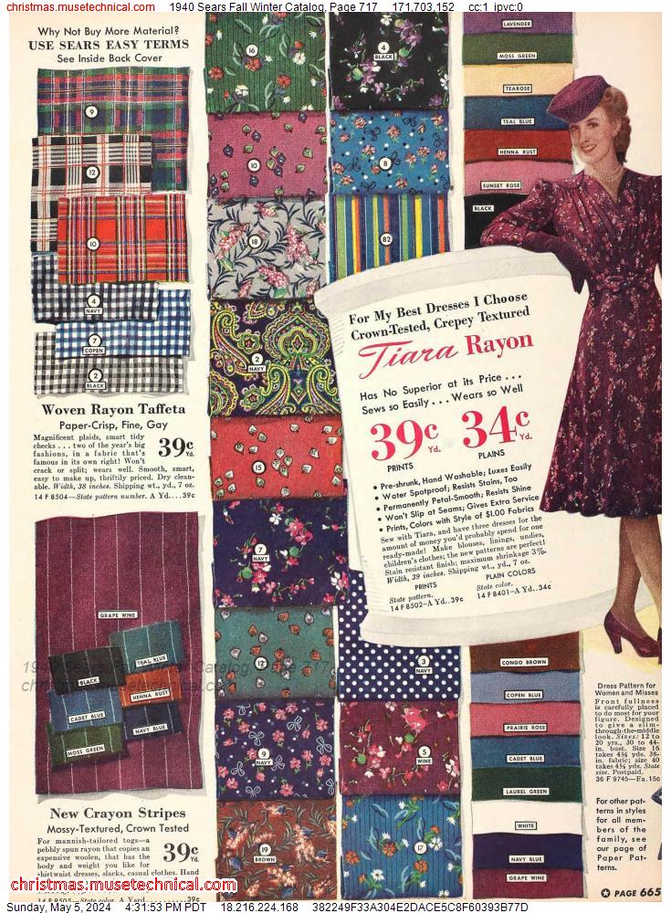 1940 Sears Fall Winter Catalog, Page 717