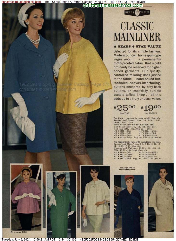 1962 Sears Spring Summer Catalog, Page 174