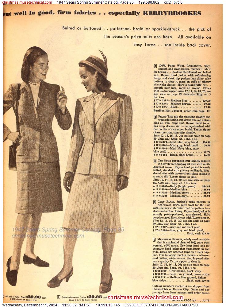 1947 Sears Spring Summer Catalog, Page 85