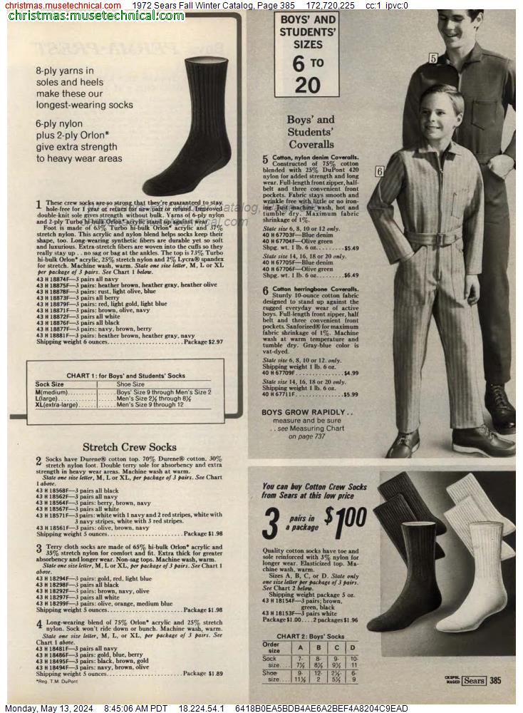 1972 Sears Fall Winter Catalog, Page 385