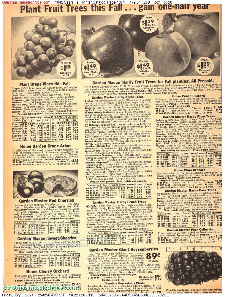 1942 Sears Fall Winter Catalog, Page 1071