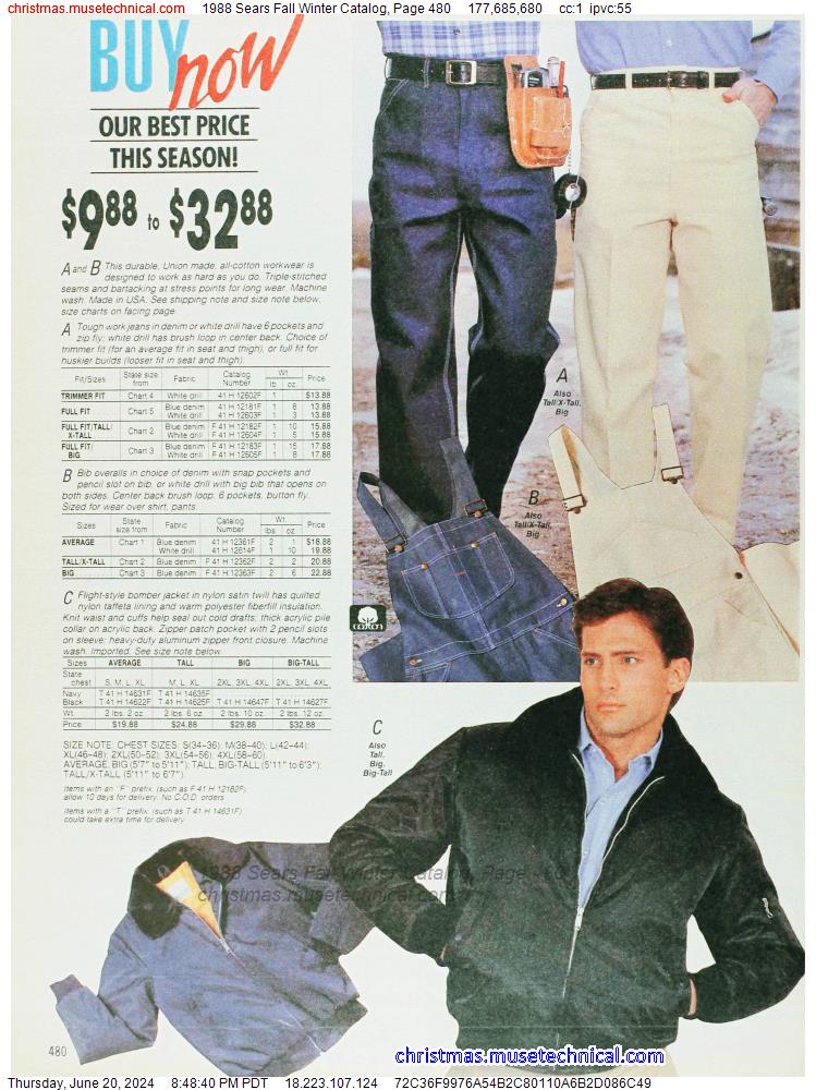 1988 Sears Fall Winter Catalog, Page 480
