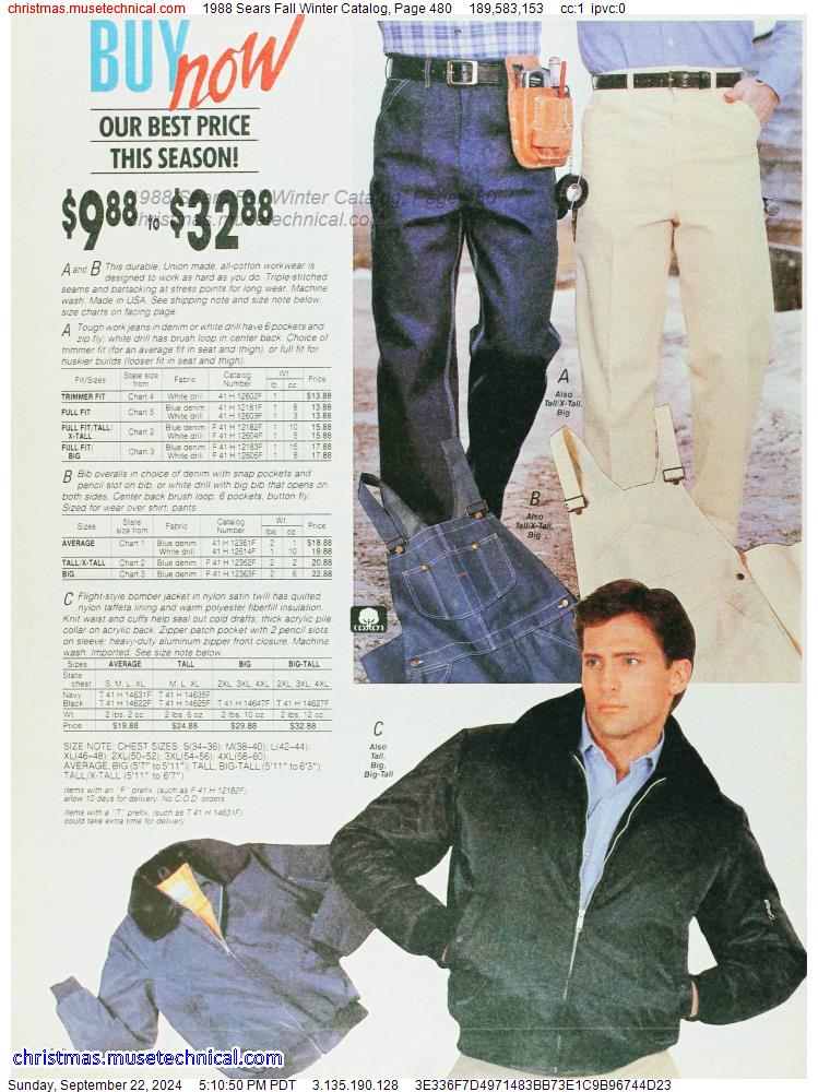 1988 Sears Fall Winter Catalog, Page 480 - Catalogs & Wishbooks