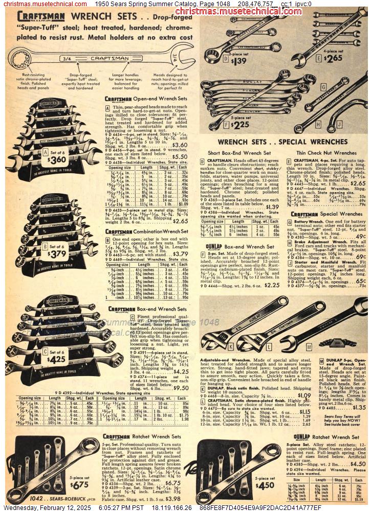 1950 Sears Spring Summer Catalog, Page 1048