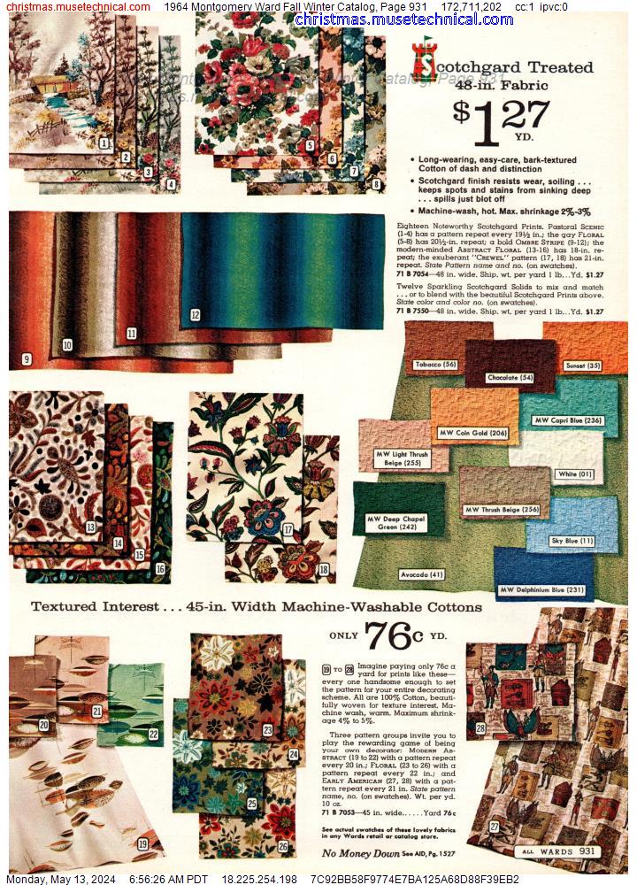 1964 Montgomery Ward Fall Winter Catalog, Page 931