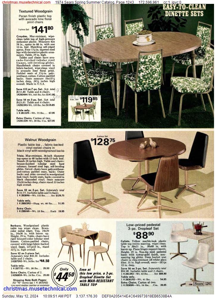 1974 Sears Spring Summer Catalog, Page 1243