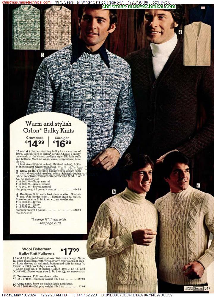1975 Sears Fall Winter Catalog, Page 547