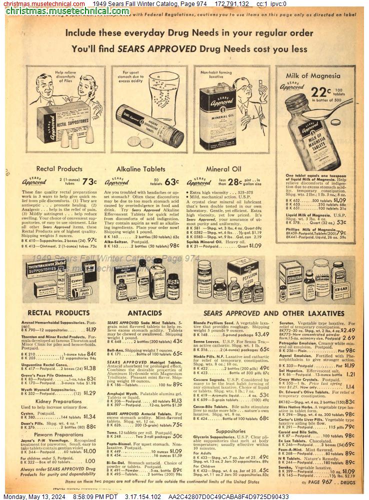 1949 Sears Fall Winter Catalog, Page 974
