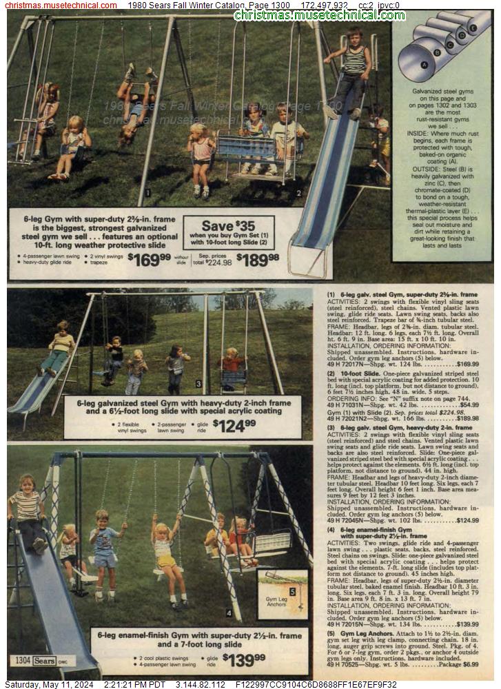 1980 Sears Fall Winter Catalog, Page 1300