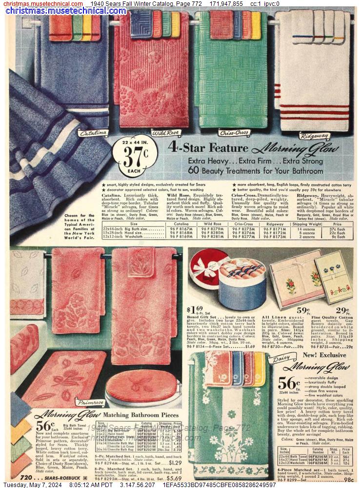 1940 Sears Fall Winter Catalog, Page 772