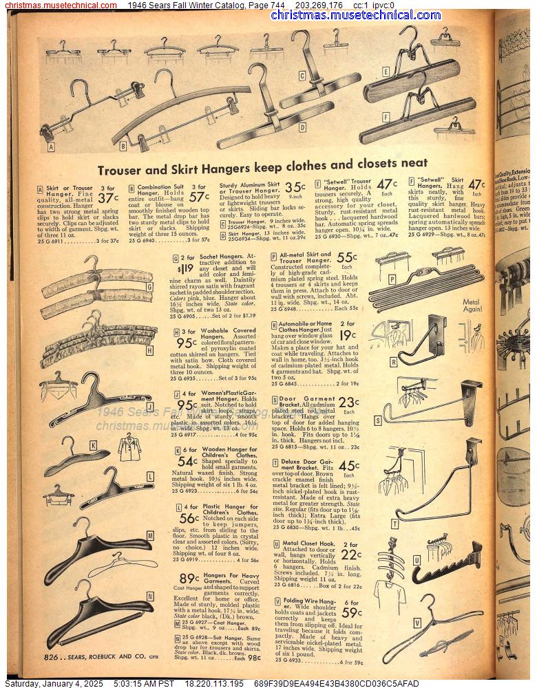 1946 Sears Fall Winter Catalog, Page 744