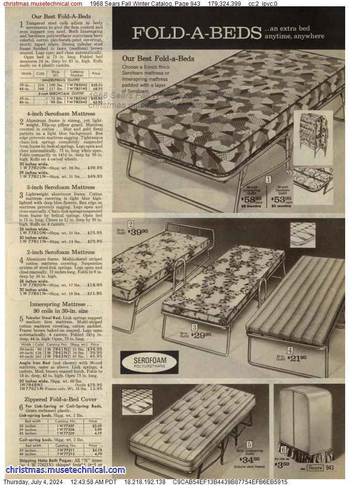 1968 Sears Fall Winter Catalog, Page 943