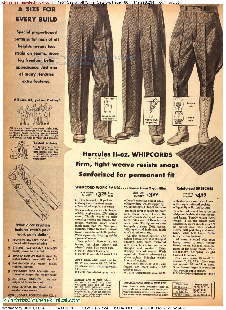 1951 Sears Fall Winter Catalog, Page 486