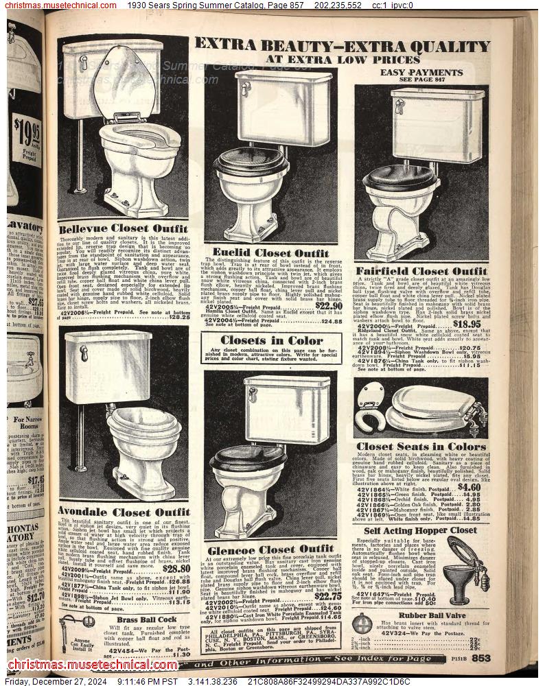 1930 Sears Spring Summer Catalog, Page 857