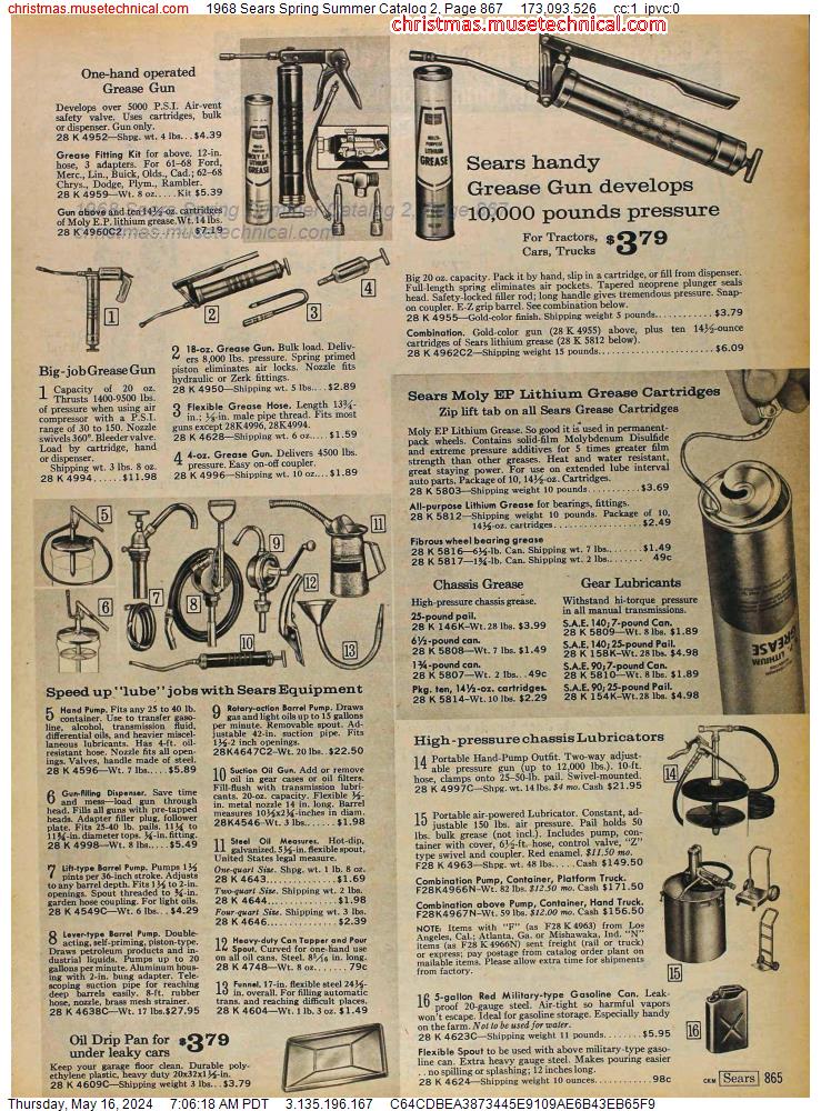 1968 Sears Spring Summer Catalog 2, Page 867