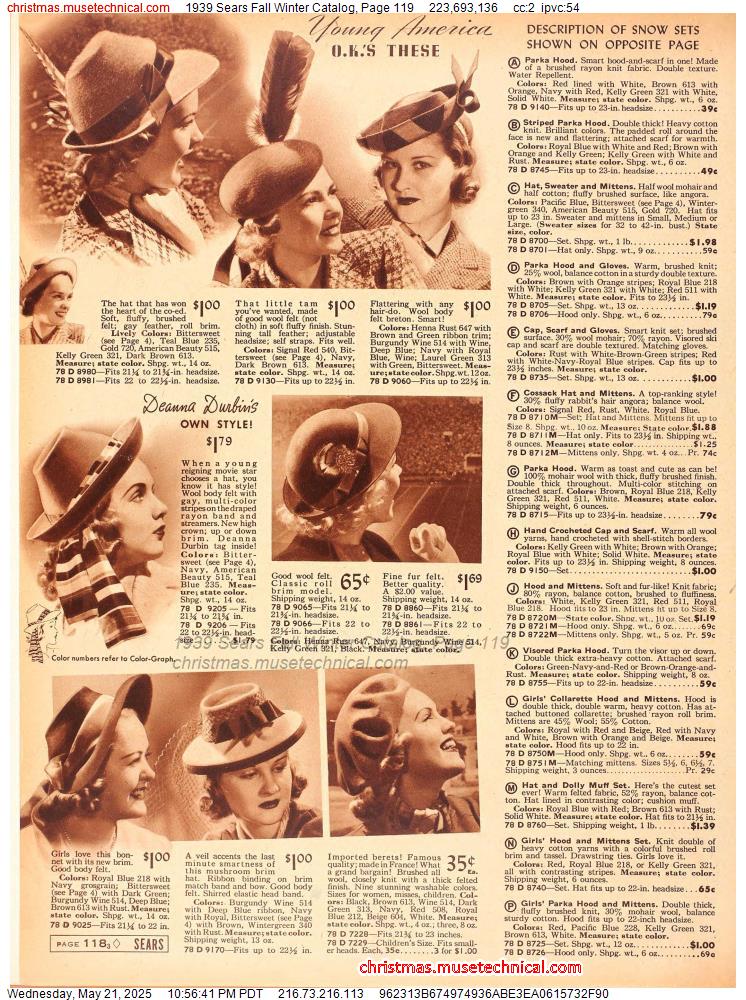 1939 Sears Fall Winter Catalog, Page 119