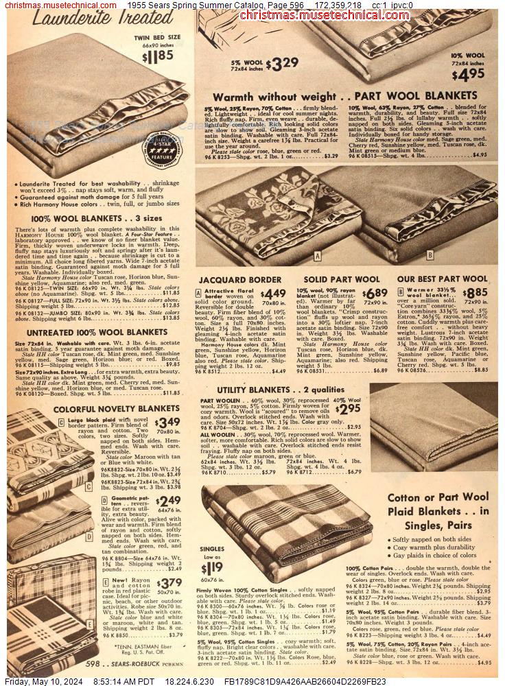 1955 Sears Spring Summer Catalog, Page 596