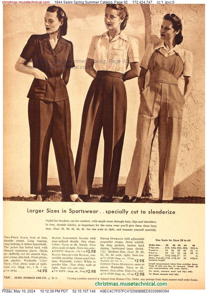 1944 Sears Spring Summer Catalog, Page 92