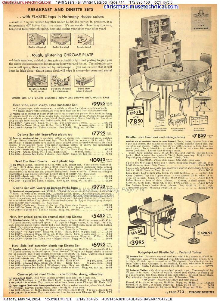 1949 Sears Fall Winter Catalog, Page 714