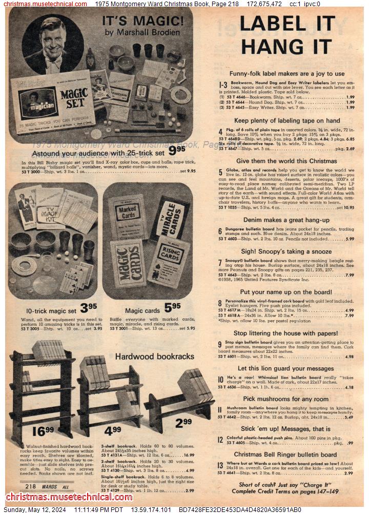 1975 Montgomery Ward Christmas Book, Page 218