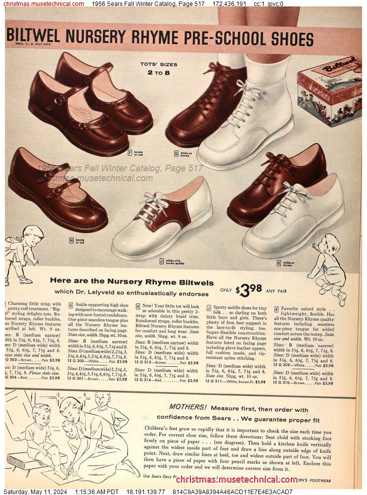 1956 Sears Fall Winter Catalog, Page 517