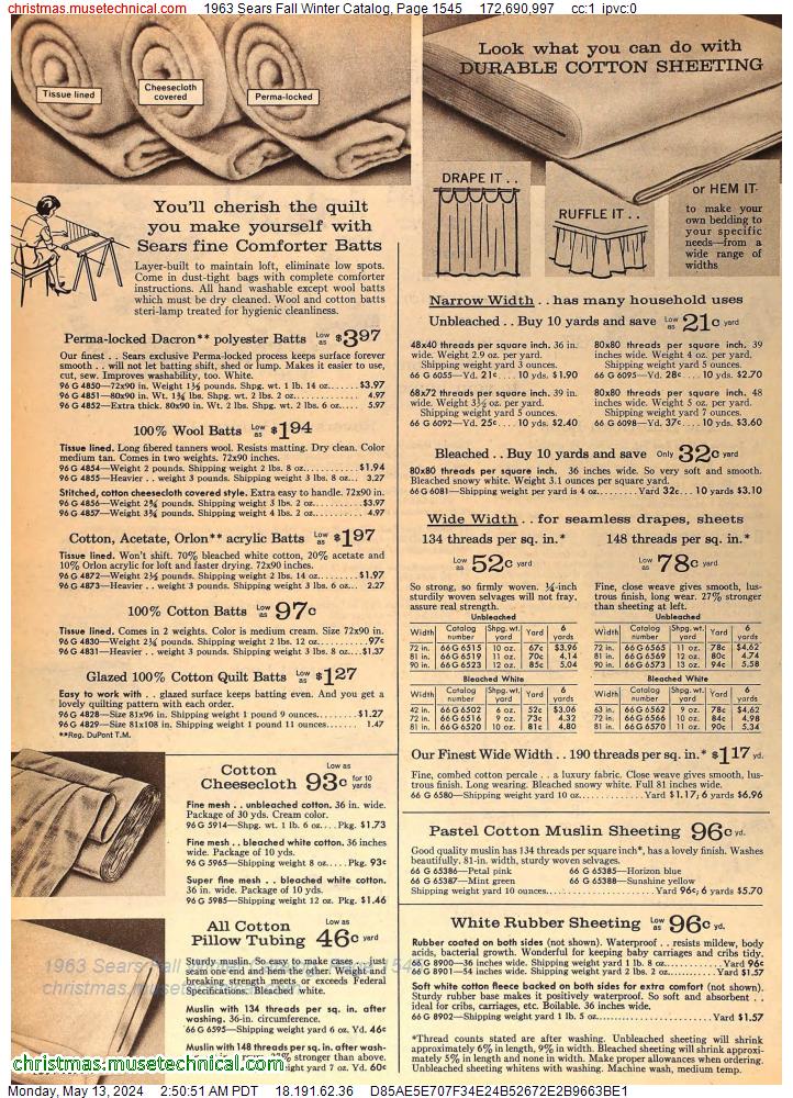1963 Sears Fall Winter Catalog, Page 1545