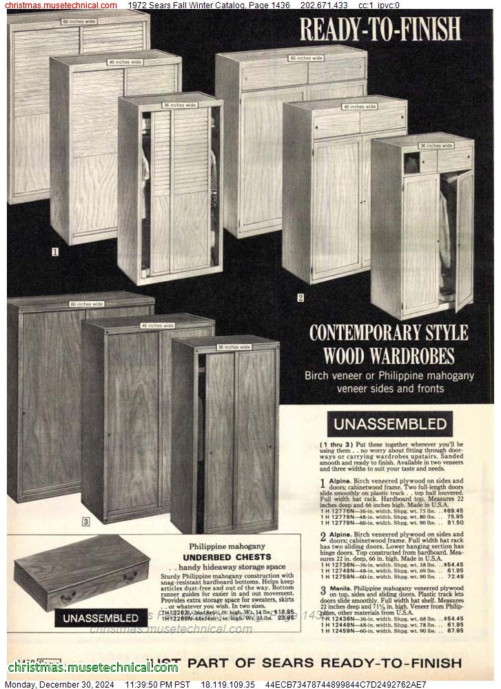 1972 Sears Fall Winter Catalog, Page 1436