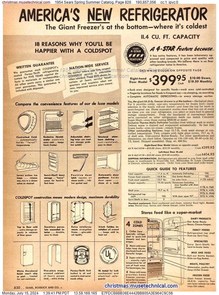 1954 Sears Spring Summer Catalog, Page 828