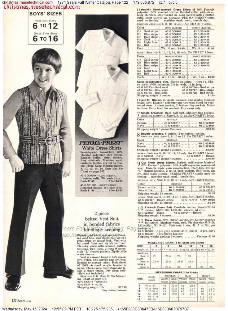 1971 Sears Fall Winter Catalog, Page 122