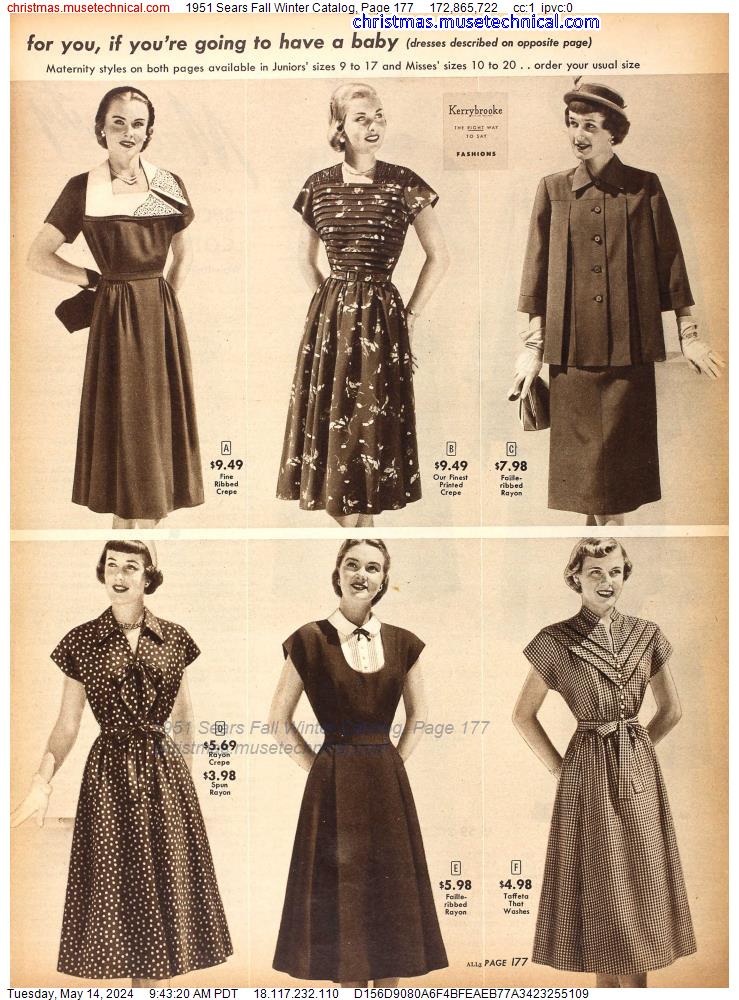 1951 Sears Fall Winter Catalog, Page 177