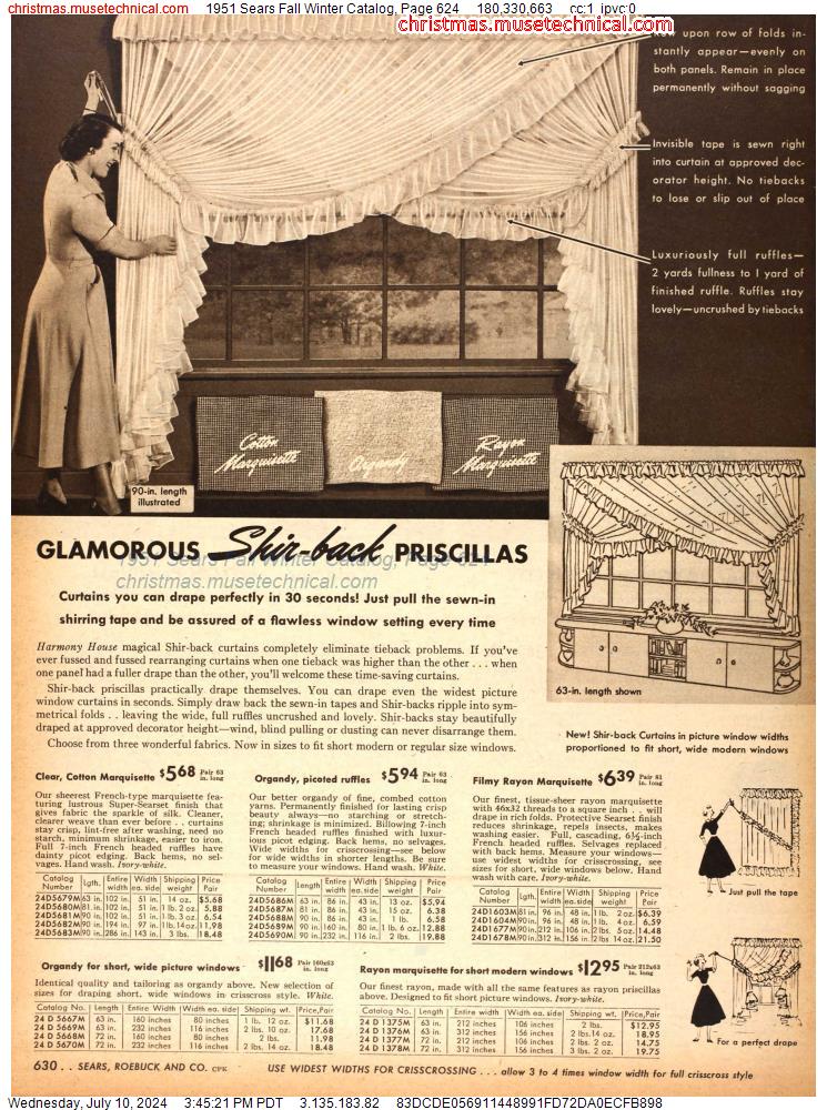 1951 Sears Fall Winter Catalog, Page 624