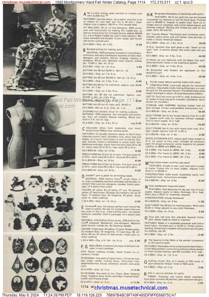 1980 Montgomery Ward Fall Winter Catalog, Page 1114