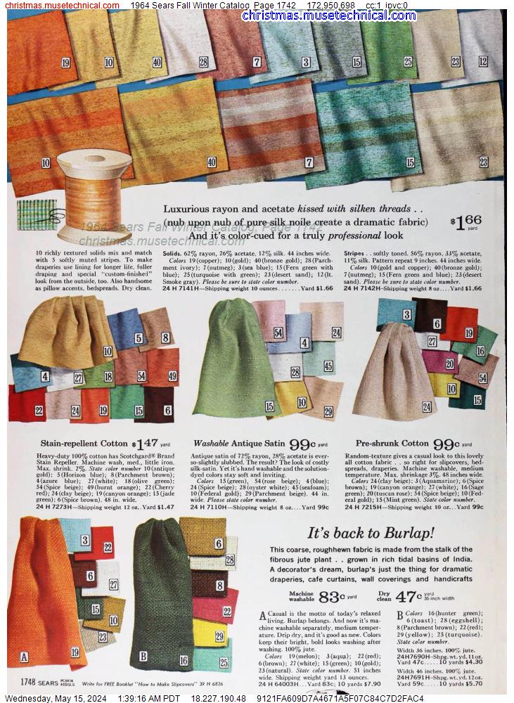 1964 Sears Fall Winter Catalog, Page 1742