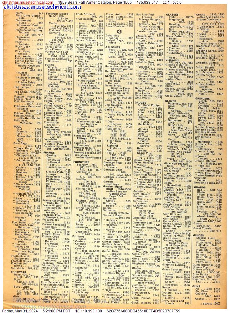 1959 Sears Fall Winter Catalog, Page 1565