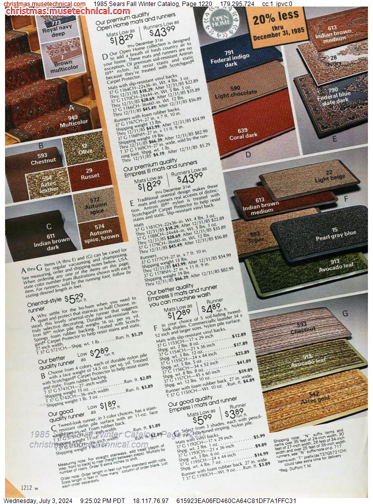 1985 Sears Fall Winter Catalog, Page 1220