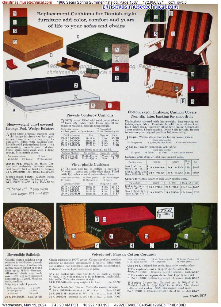1966 Sears Spring Summer Catalog, Page 1507