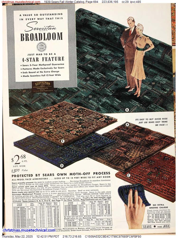 1939 Sears Fall Winter Catalog, Page 694