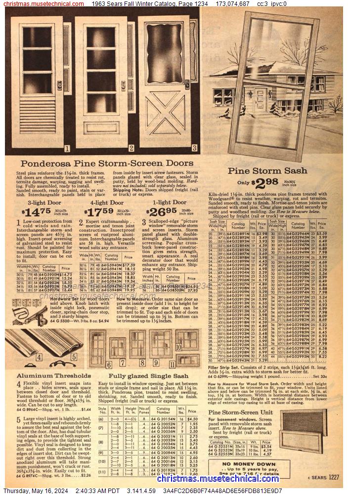 1963 Sears Fall Winter Catalog, Page 1234