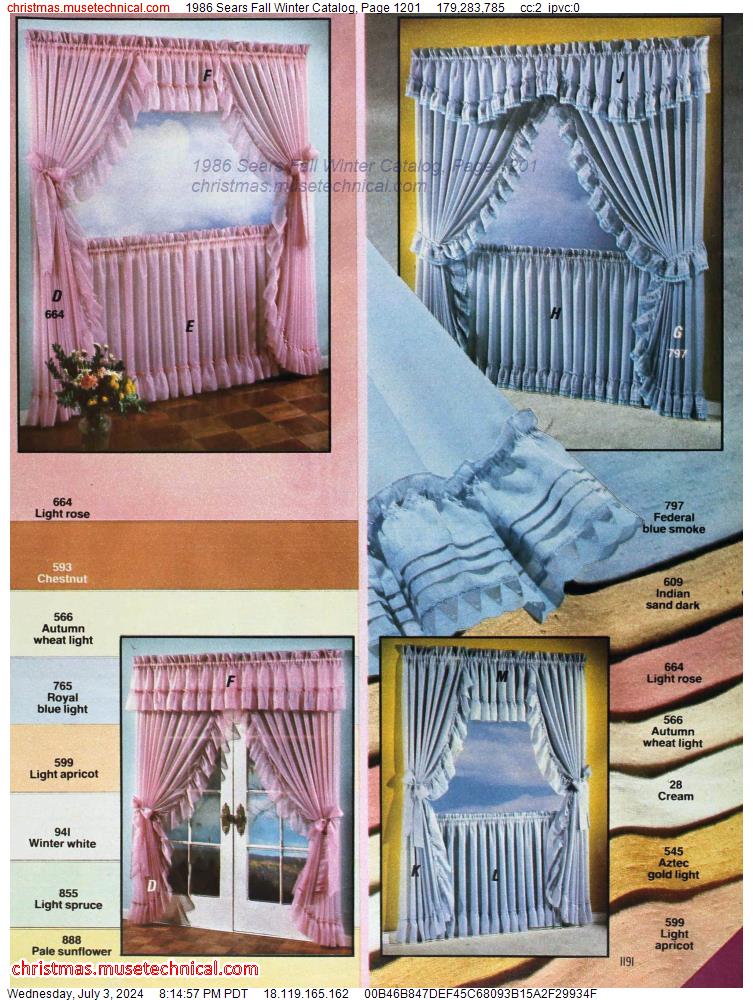 1986 Sears Fall Winter Catalog, Page 1201