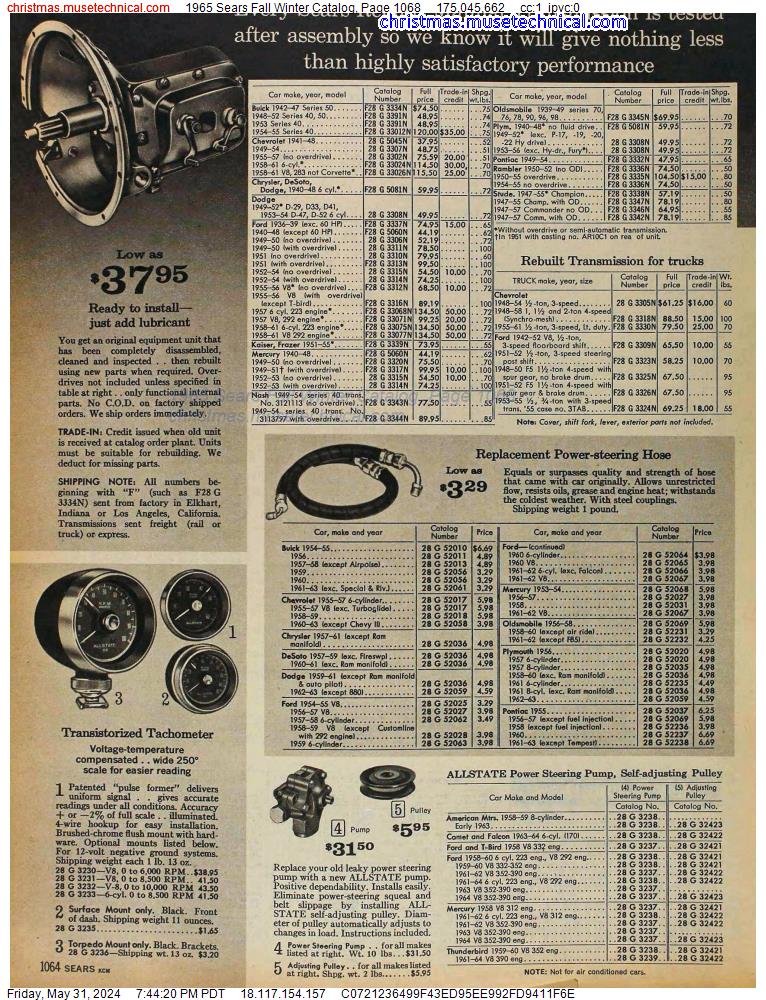 1965 Sears Fall Winter Catalog, Page 1068