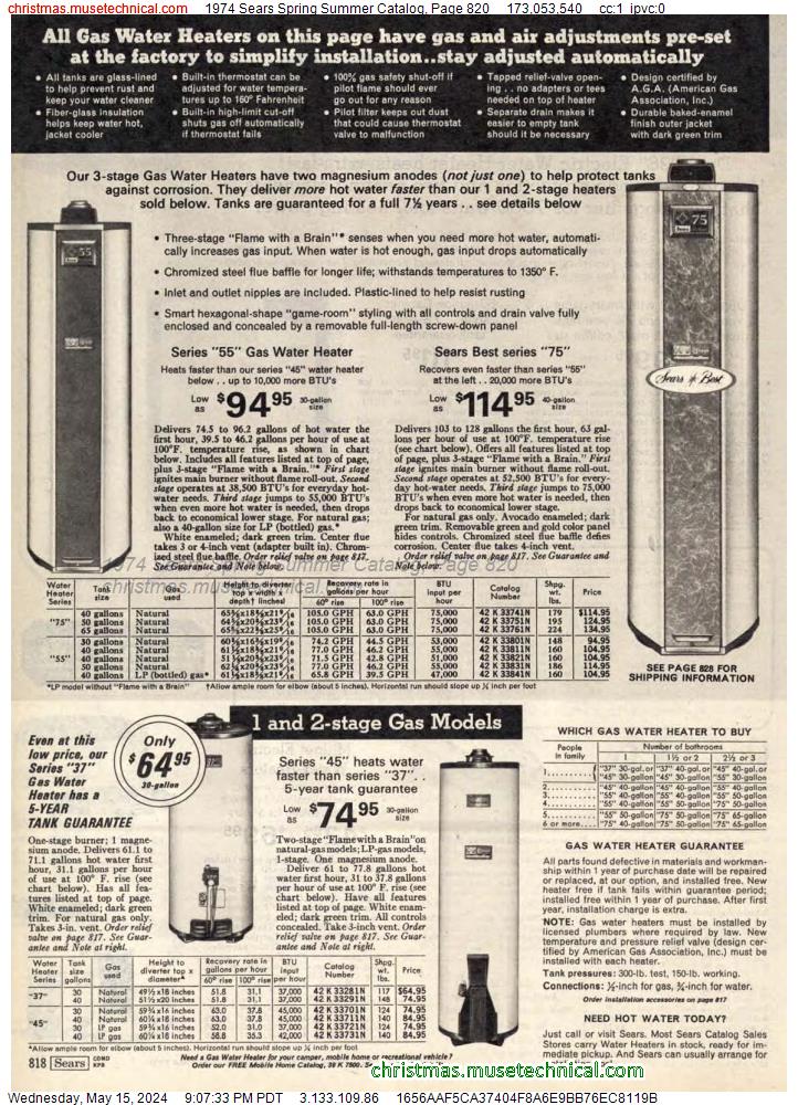 1974 Sears Spring Summer Catalog, Page 820