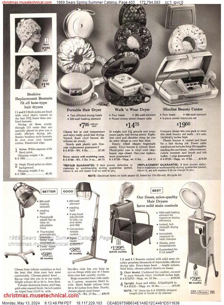 1969 Sears Spring Summer Catalog, Page 403
