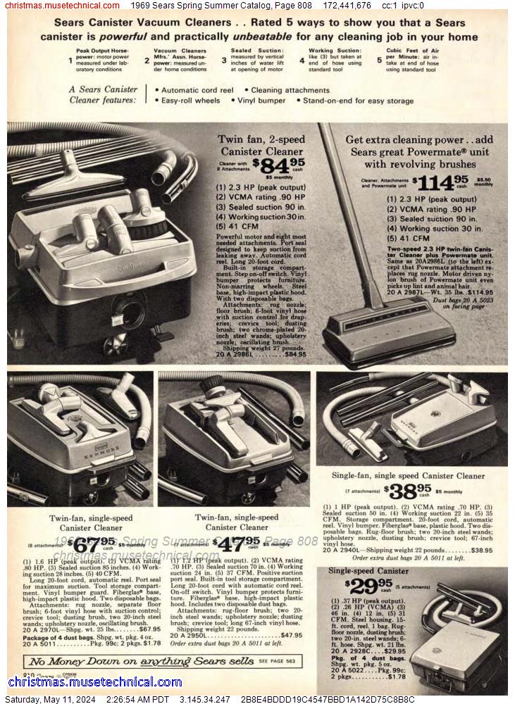 1969 Sears Spring Summer Catalog, Page 808