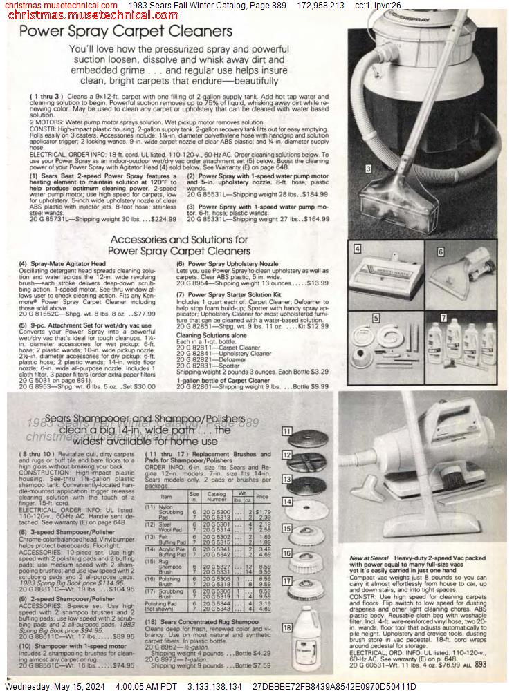 1983 Sears Fall Winter Catalog, Page 889