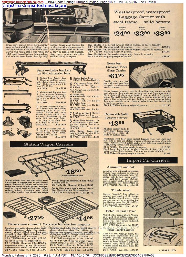 1964 Sears Spring Summer Catalog, Page 1077