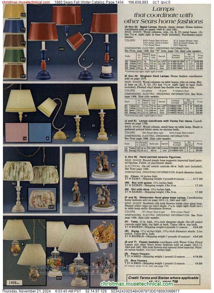 1980 Sears Fall Winter Catalog, Page 1404