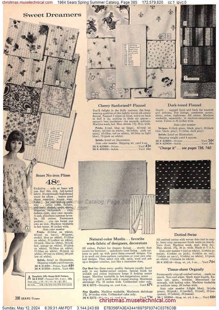 1964 Sears Spring Summer Catalog, Page 385
