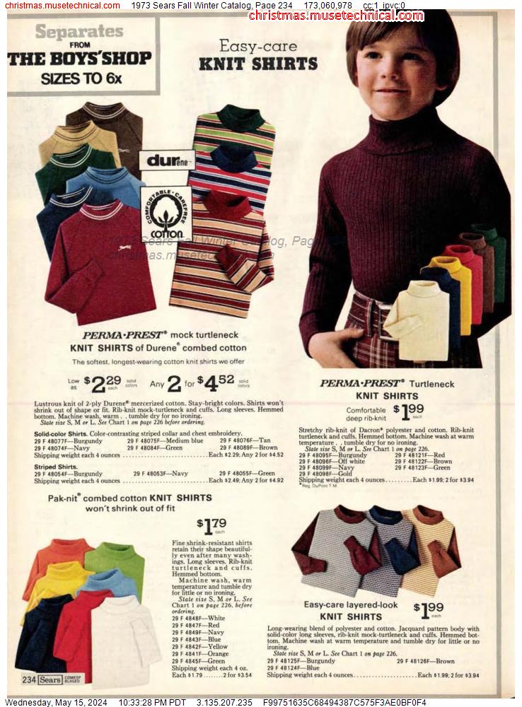 1973 Sears Fall Winter Catalog, Page 234